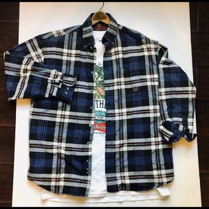 Plaid flannel X Budweiser graphic T (Set)